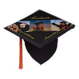 Casquette de graduation de nom de collage photo pe