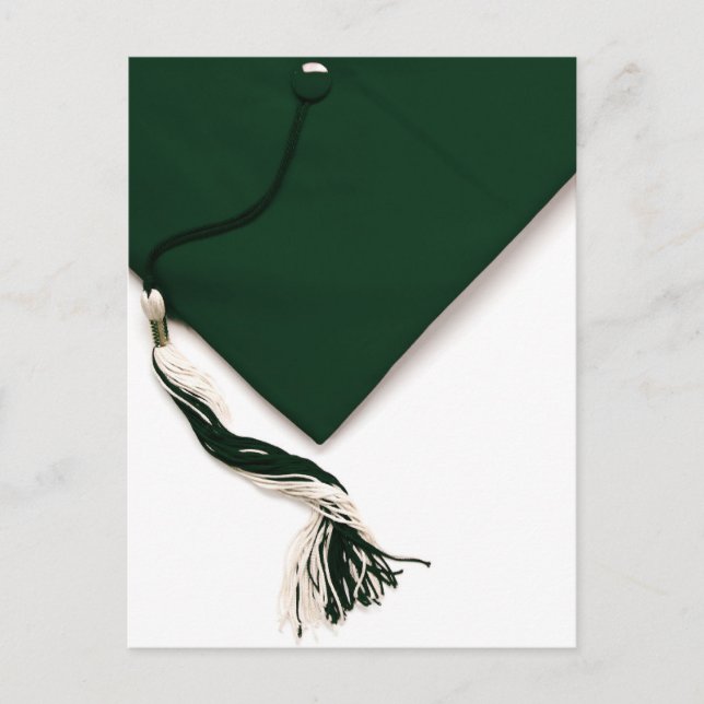 Casquette de graduation verte et carte postale Tas (Devant)