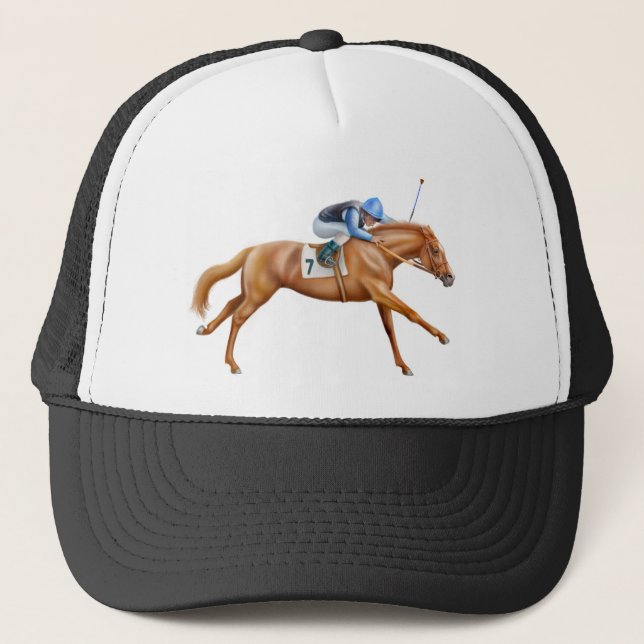 Casquette de maille de cheval de course de pur (Devant)