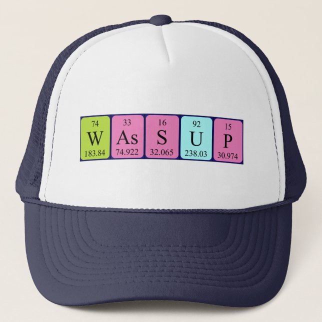 Casquette de mots Wassue périodique (Devant)