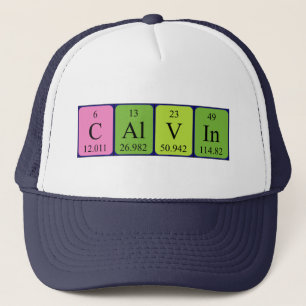 Casquette de nom de table périodique Calvin