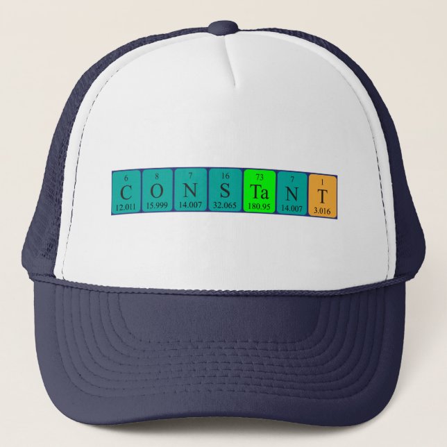 Casquette de nom de table périodique constant (Devant)