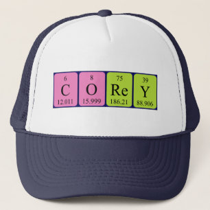 Casquette de nom de table périodique Corey