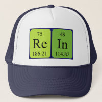 Casquette de nom de table périodique de rêne