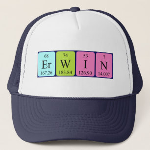 Casquette de nom de table périodique d'Erwin