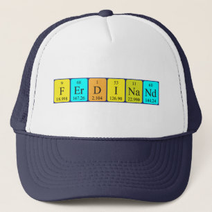 Casquette de nom de table périodique Ferdinand