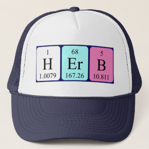 Casquette de nom de table périodique Herb