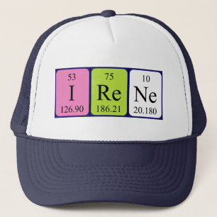 Casquette de nom de table périodique Irène