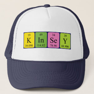 Casquette de nom de table périodique Kinsey