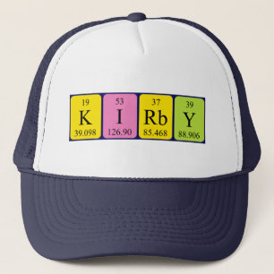 casquette de nom de table périodique Kirby