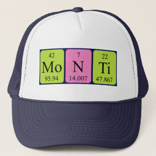 Casquette de nom de table périodique Monti