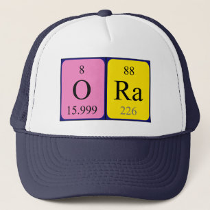 Casquette de nom de table périodique Ora