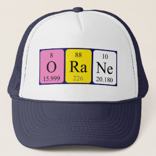 Casquette de nom de table périodique Orane