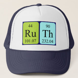 Casquette de nom de table périodique Ruth