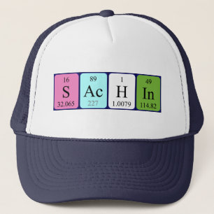 casquette de nom de table périodique Sachin