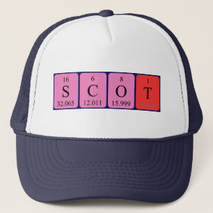Casquette de nom de table périodique Scot
