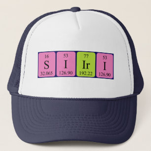 Casquette de nom de table périodique Siiri