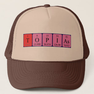 Casquette de nom de table périodique Topias
