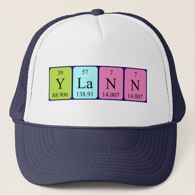 Casquette de nom de table périodique Ylann (Devant)