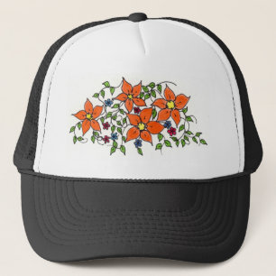 Casquette de patchs de fleurs