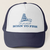 Casquette de pêche | Né à pêcher avec conception d