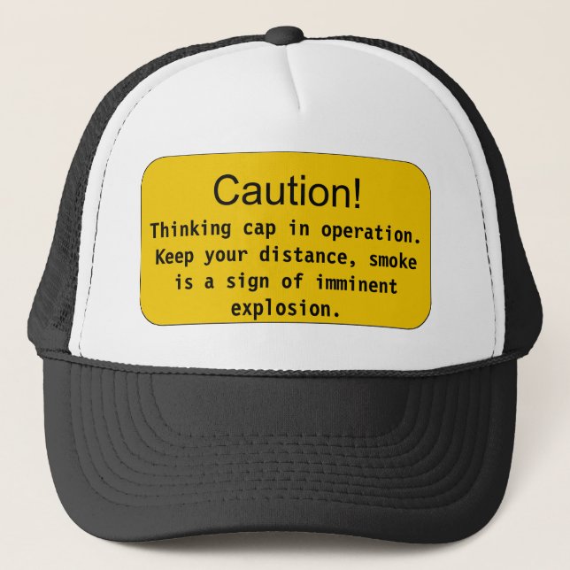 Casquette de pensée - précaution ! , Pensez… (Devant)