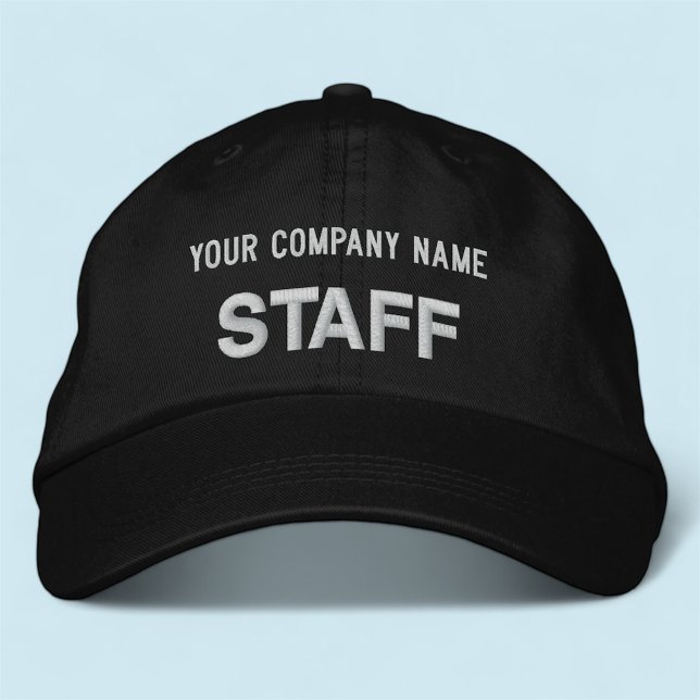 Casquette de personnel brodé noir Casquette de bas (MISOOK Black Embroidered Staff Hat)