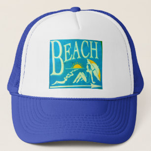casquette de plage bleu