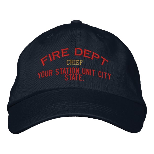 Casquette de pompier en chef personnalisable (Devant)