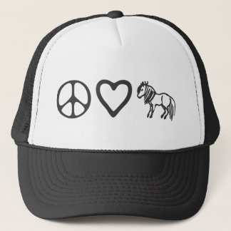 Casquette de poneys d'amour de paix