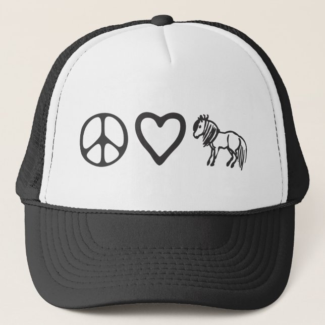 Casquette de poneys d'amour de paix (Devant)