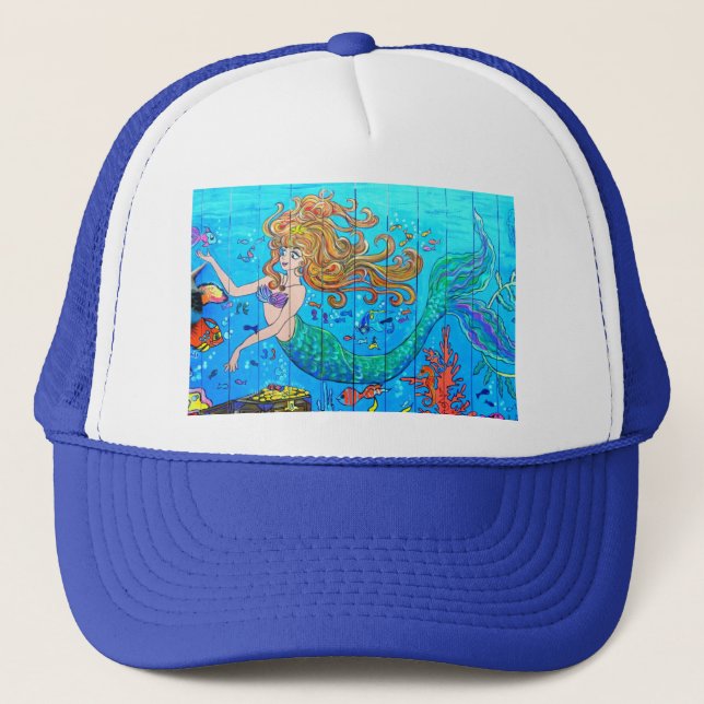 casquette de sirène bleu (Devant)