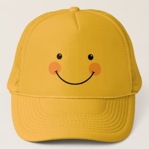 Casquette de sourire jaune de visage de soleil