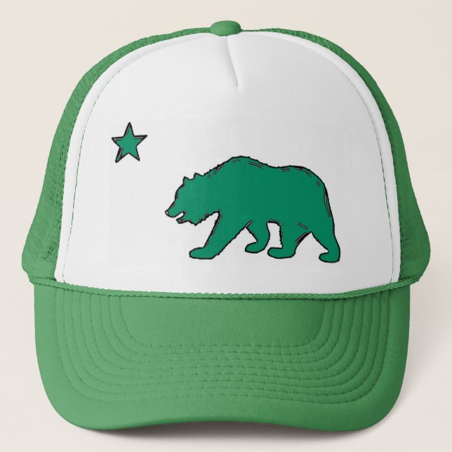 Casquette de symbole d'ours de vert de drapeau (Devant)