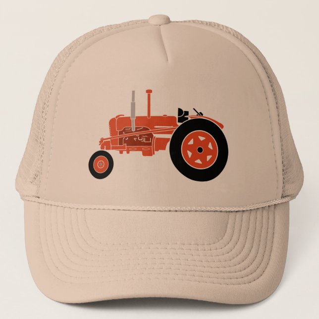 Casquette de tracteur orange (Devant)