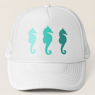Casquette de troupeau de hippocampes de mer turquo