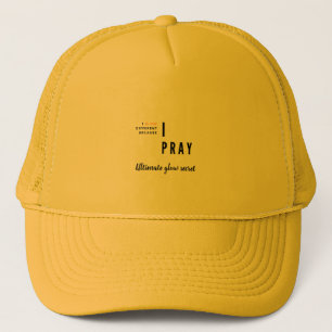 casquette de tucker jaune avec écriture chrétien