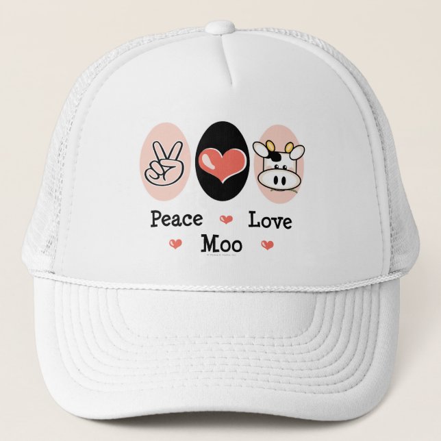 Casquette de vache à MOO d'amour de paix (Devant)
