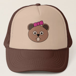 Casquette de visage de castor de fille de bande