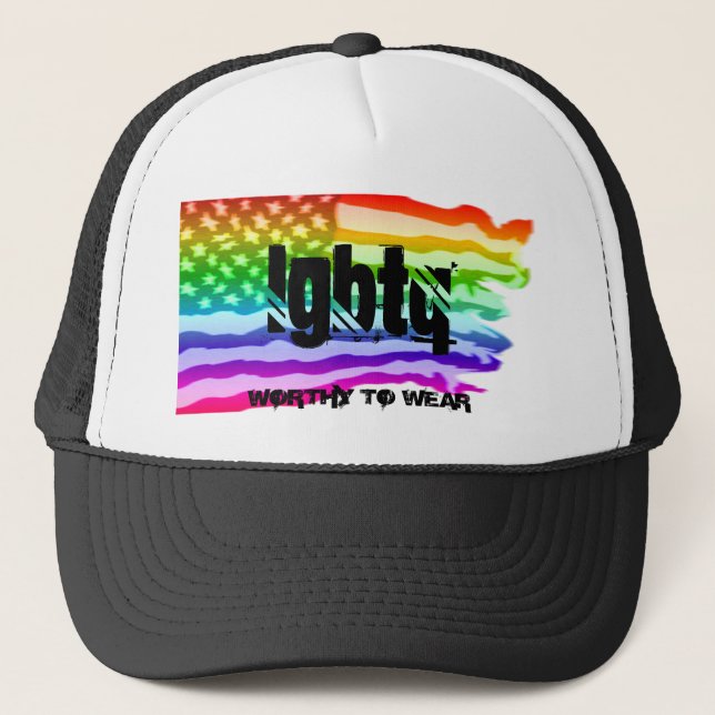 Casquette Déchiré drapeau américain Arc-en-ciel - LGBTQ - À  (Devant)