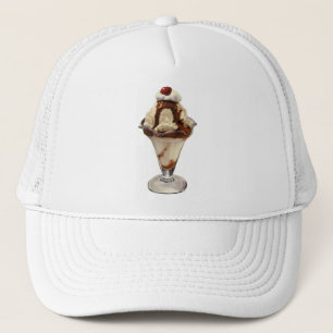 Casquette Décors de sundaes de glace au chocolat chaud vinta