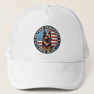 Casquette Défendre la démocratie - Vote Blue - Berger allema