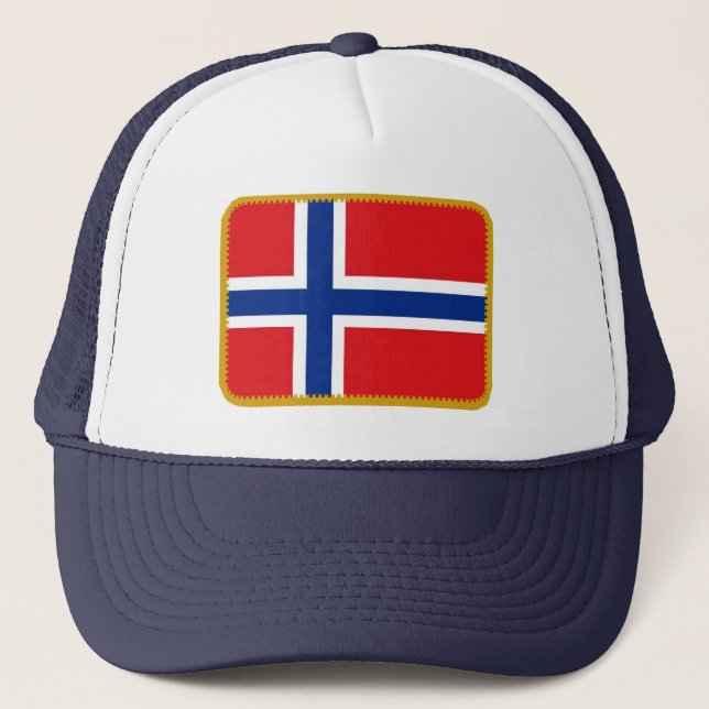 Casquette d'effet brodé par drapeau de la Norvège (Devant)