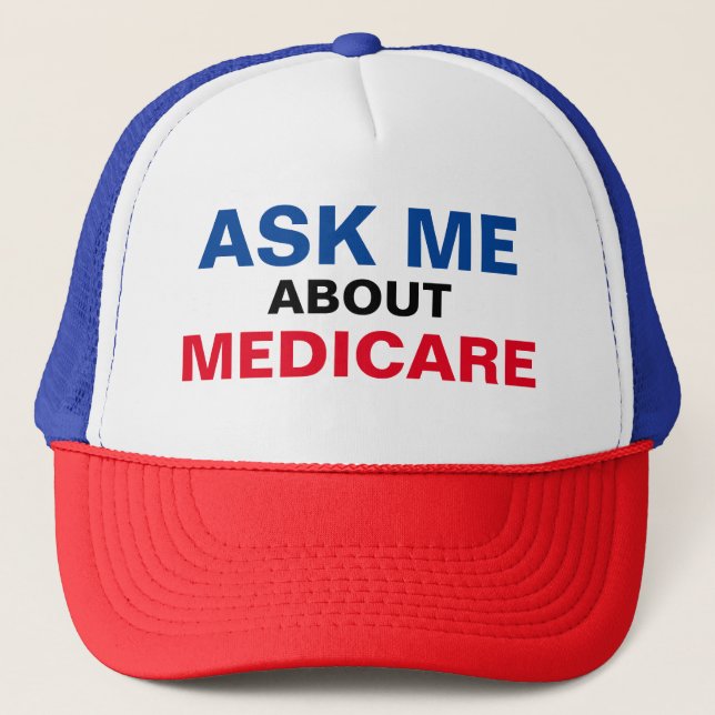 Casquette Demandez-moi à propos de Medicare Trucker Hat (Devant)