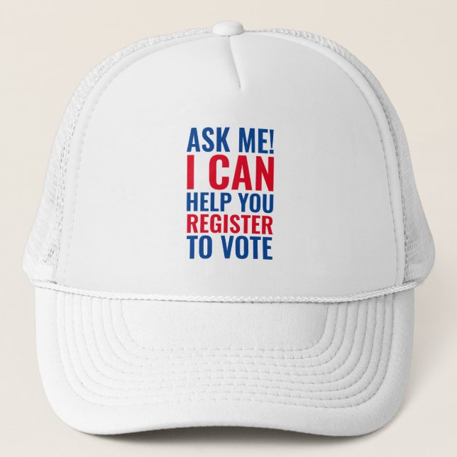 Casquette Demandez-moi Je peux vous aider à vous inscrire po (Devant)