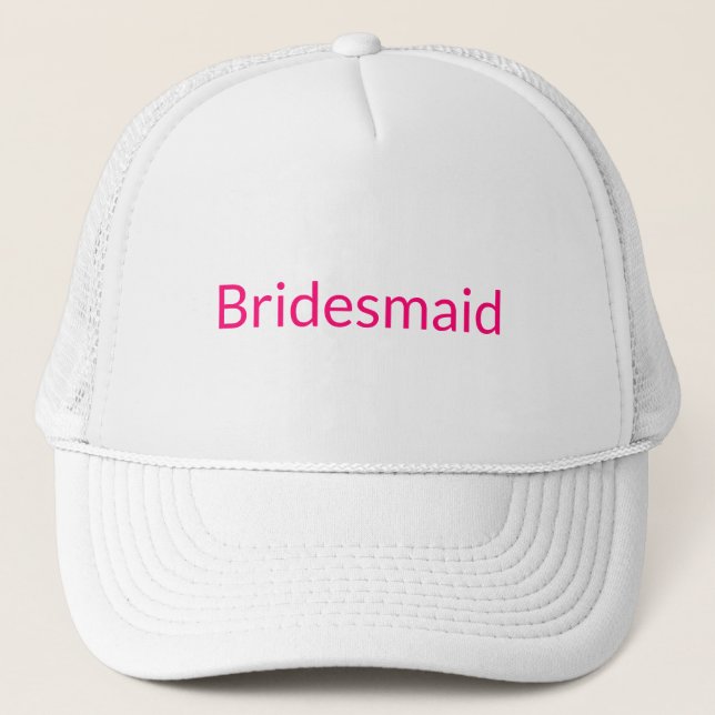 Casquette Demoiselle d'honneur rose fuchsia blanc chic minim (Devant)