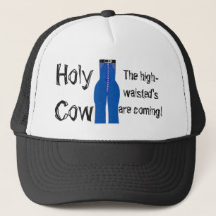 Casquette Denim Bleu Rétro Humour à Taille Haute