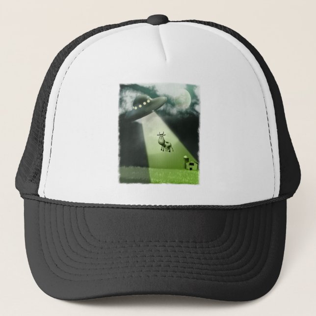 Casquette d'enlèvement de vache UFO comique (Devant)