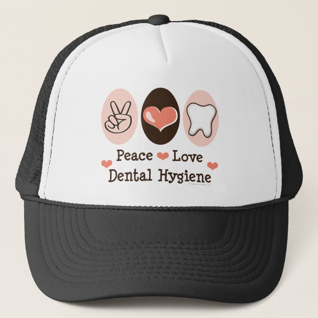 Casquette dentaire d'hygiène d'amour de paix (Devant)