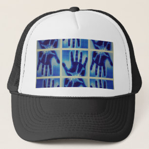 Casquette déplaisante main bleue
